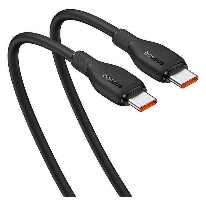 Кабель Baseus Pudding Series Fast Charging Cable 100W USB Type-C - USB Type-C (1.2 м, черный). Фото3