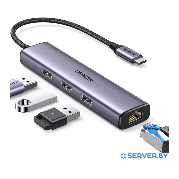 USB-хаб Ugreen CM475 USB C to Ethernet 60600. Фото1
