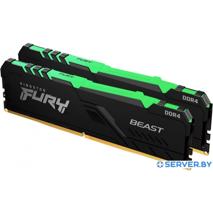 Оперативная память Kingston FURY Beast RGB 2x32ГБ DDR4 3200 МГц KF432C16BB2AK2/64. Фото 1
