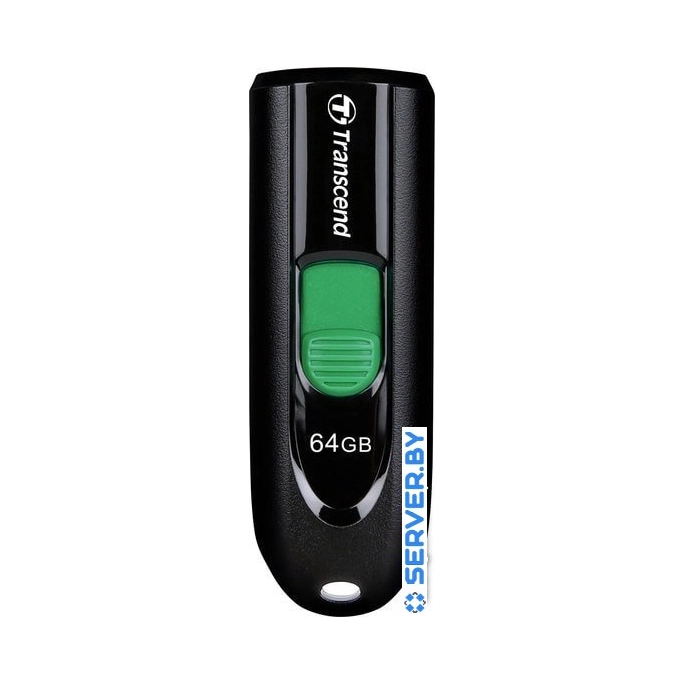 USB Flash Transcend JetFlash 790C 64GB (черный/зеленый). Фото1