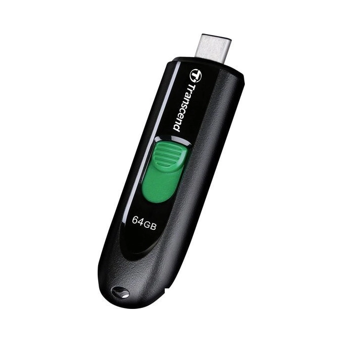 USB Flash Transcend JetFlash 790C 64GB (черный/зеленый). Фото5