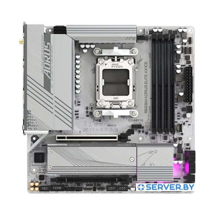 Материнская плата Gigabyte B650M Aorus Elite AX Ice. Фото 1