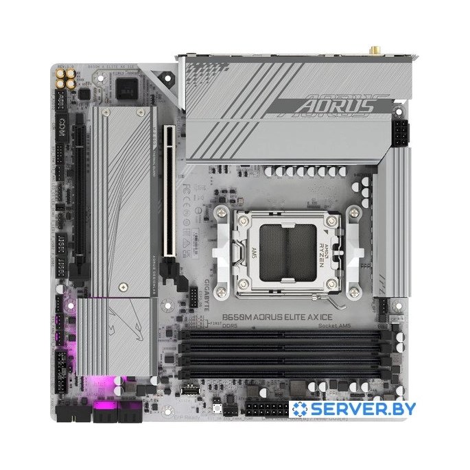 Материнская плата Gigabyte B650M Aorus Elite AX Ice. Фото 4
