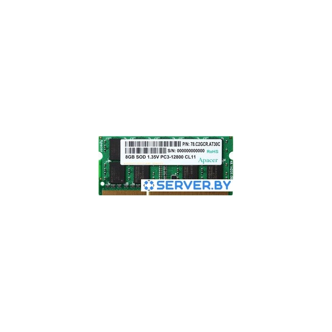 Оперативная память Apacer 8GB DDR3 SO-DIMM PC3-12800 (AS08GFA60CATBGC). Фото 1