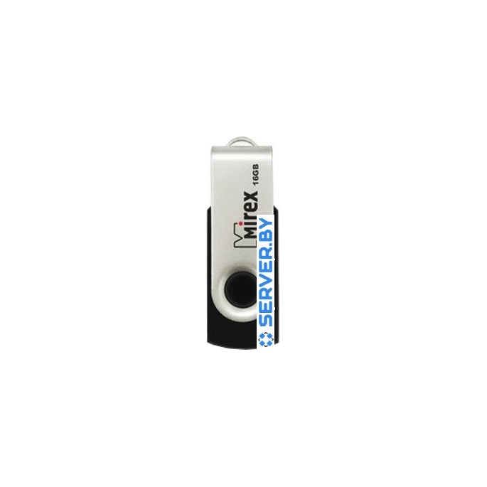 USB Flash Mirex SWIVEL RUBBER BLACK 16GB (13600-FMURUS16). Фото1
