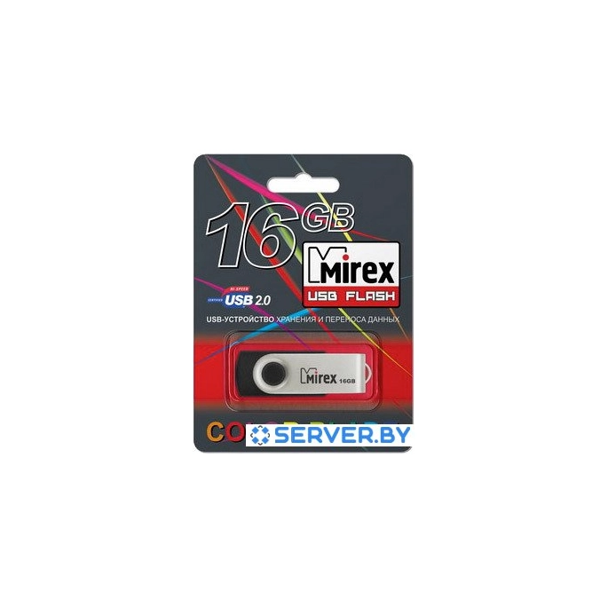 USB Flash Mirex SWIVEL RUBBER BLACK 16GB (13600-FMURUS16). Фото2