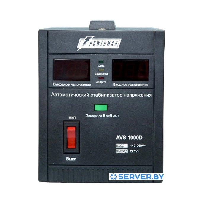 Стабилизатор напряжения Powerman AVS 1000D Black. Фото 1