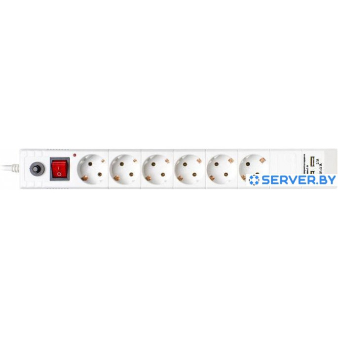 Сетевой фильтр Buro BU-SP1.8-USB-2A-W. Фото1