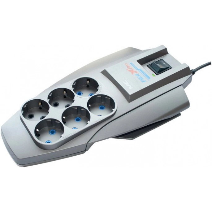 Сетевой фильтр ZIS Pilot XPro 6 розеток, 1.8 м, серебристый. Фото 1