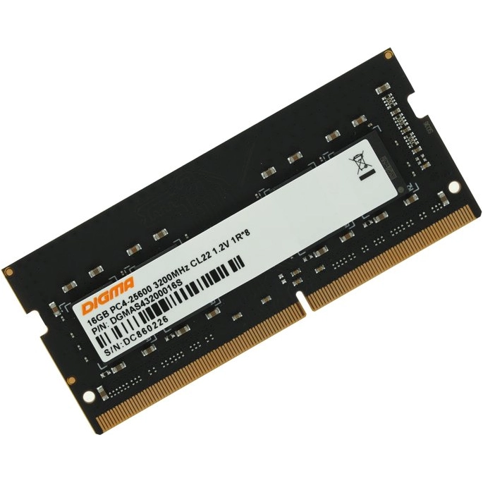 Оперативная память Digma 16ГБ DDR4 SODIMM 3200 МГц DGMAS43200016S. Фото1