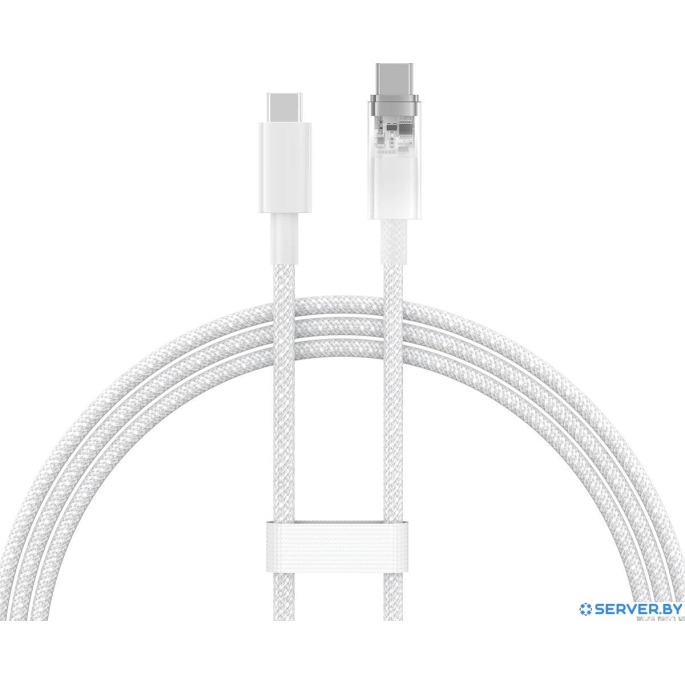 Кабель Baseus Explorer Series Fast Charging Cable Auto Power-Off For Overheating 100W USB Type-C - USB Type-C (1 м, белый). Фото2