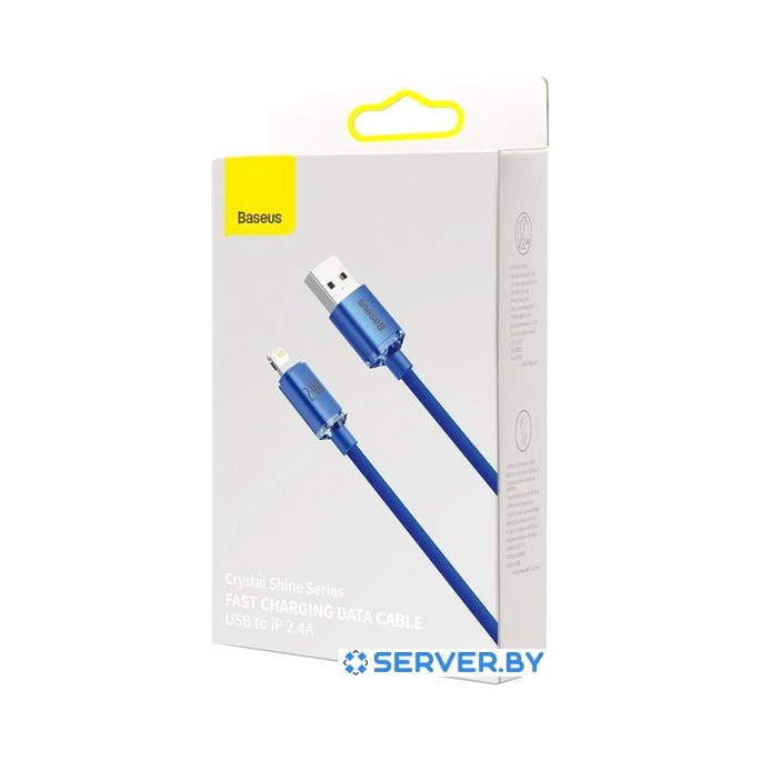 Кабель Baseus Crystal Shine USB Type-A - Lightning (2 м, синий). Фото1