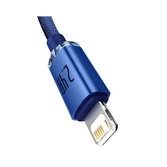 Кабель Baseus Crystal Shine USB Type-A - Lightning (2 м, синий). Фото3
