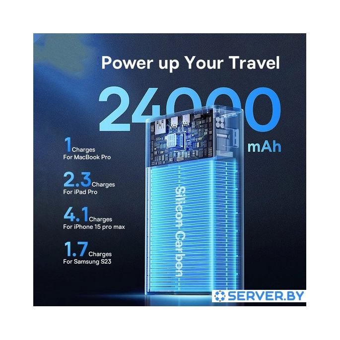 Внешний аккумулятор Baseus Adaman Digital Display Fast Charge Power Bank 140W 24000mAh (черный). Фото 3