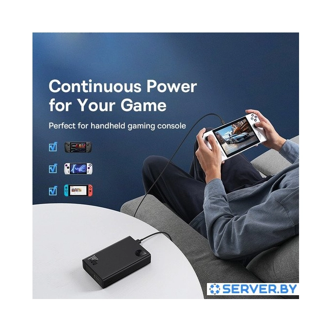 Внешний аккумулятор Baseus Adaman Digital Display Fast Charge Power Bank 140W 24000mAh (черный). Фото 4