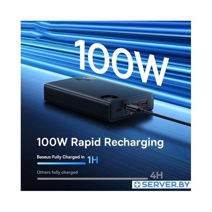 Внешний аккумулятор Baseus Adaman Digital Display Fast Charge Power Bank 140W 24000mAh (черный). Фото 5