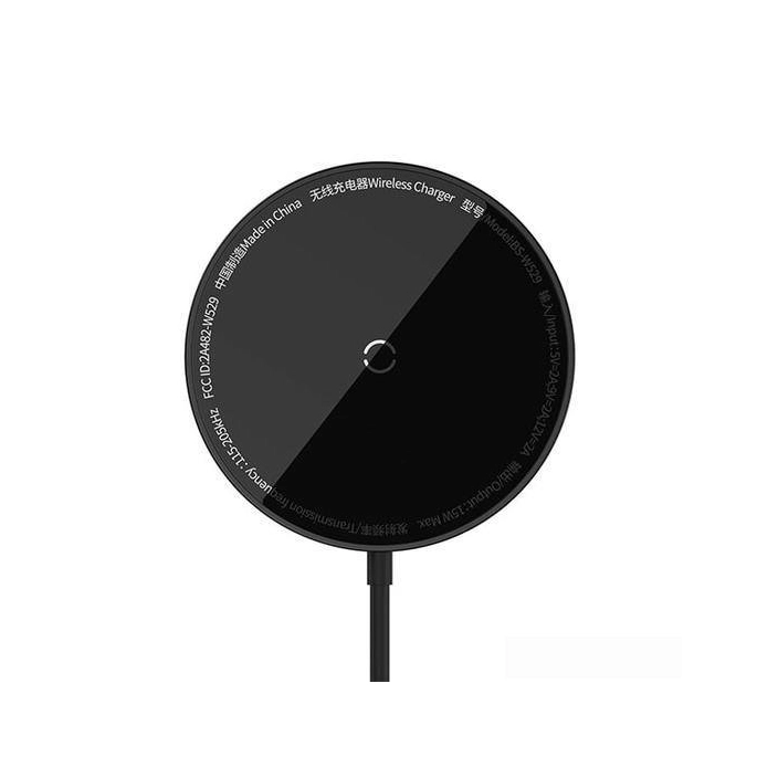 Беспроводное зарядное Baseus Simple Mini3 Magnetic Wireless Charger 15W CCJJ040001 (черный). Фото2