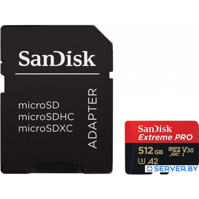 Карта памяти SanDisk Extreme PRO microSDXC SDSQXCD-512G-GN6MA 512GB (с адаптером). Фото1