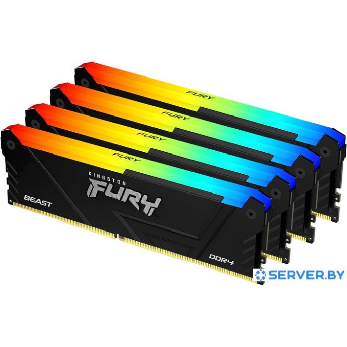 Оперативная память Kingston FURY Beast RGB 4x8ГБ DDR4 3600 МГц KF436C17BB2AK4/32. Фото 1