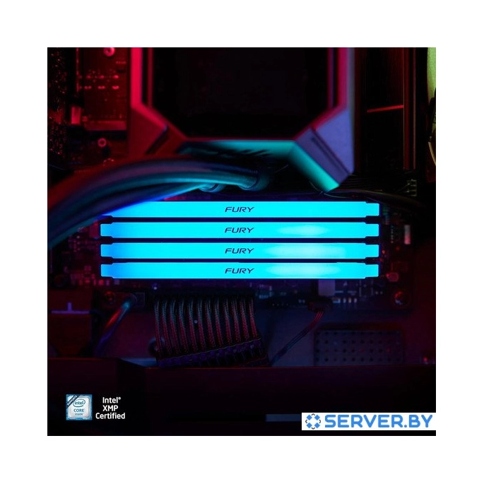 Оперативная память Kingston FURY Beast RGB 4x8ГБ DDR4 3600 МГц KF436C17BB2AK4/32. Фото 5