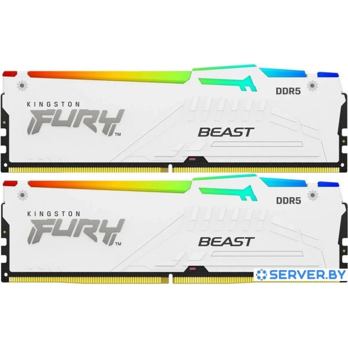 Оперативная память Kingston FURY Beast RGB 2x32ГБ DDR5 5200 МГц KF552C40BWAK2-64. Фото 1