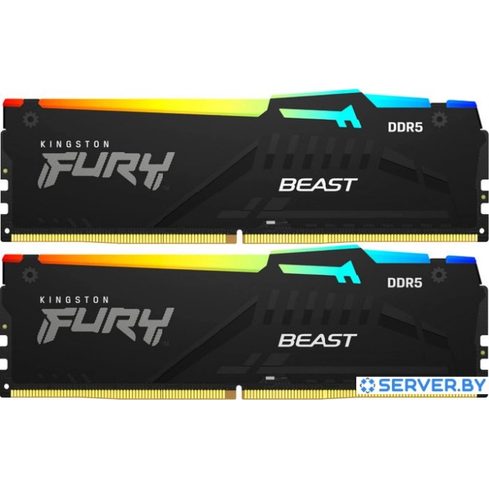 Оперативная память Kingston FURY Beast RGB 2x16ГБ DDR5 6800МГц KF568C34BBEAK2-32. Фото 1