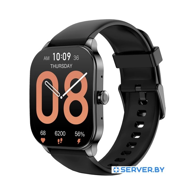 Умные часы Amazfit Pop 3S (черный, с силиконовым ремешком). Фото 1