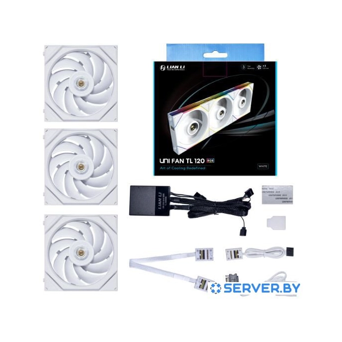 Набор вентиляторов с контроллером Lian Li Uni Fan TL 120 Triple Pack G99.12TL3W.R0. Фото 1