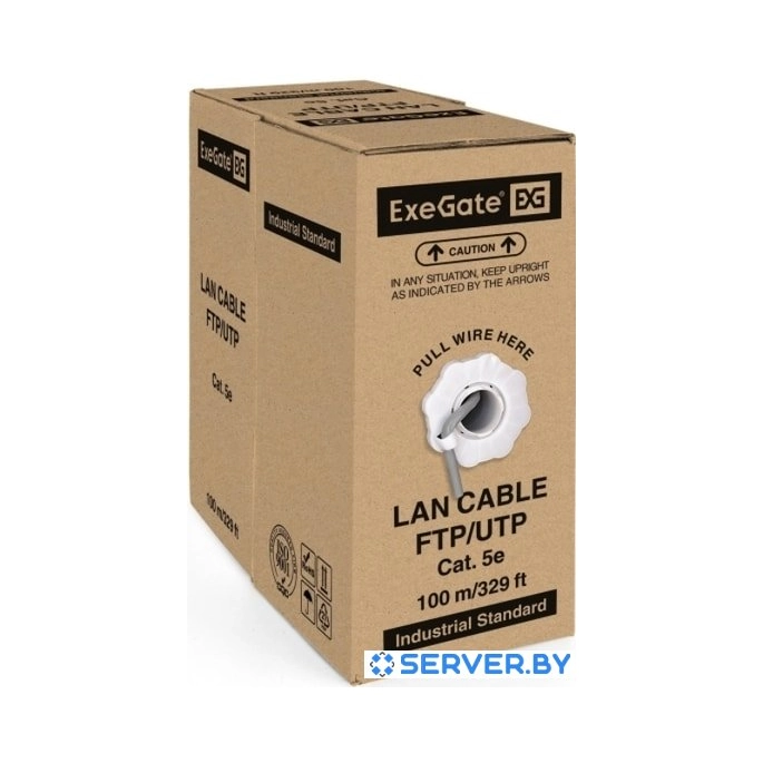 Кабель ExeGate FUTP4-C5e-CCA-S24-IN-PVC-GY-100 FTP. Фото 2
