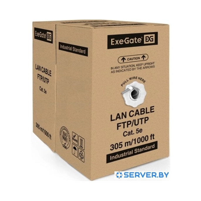 Кабель ExeGate UTP4-C5e-CCA-S25-IN-PVC-GY-305 UTP. Фото 2