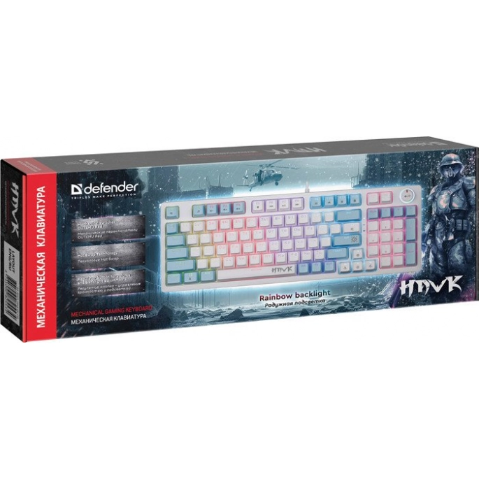 Клавиатура Defender Hawk GK-418 (белый, Outemu Red). Фото3
