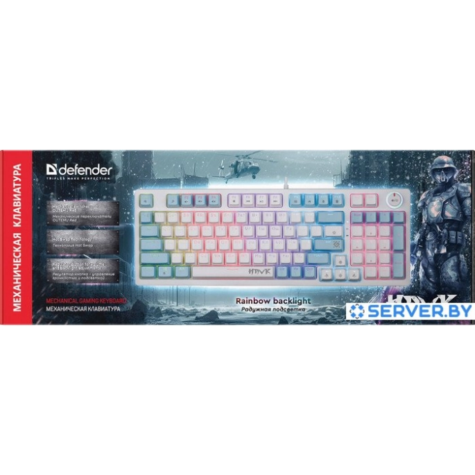 Клавиатура Defender Hawk GK-418 (белый, Outemu Red). Фото4