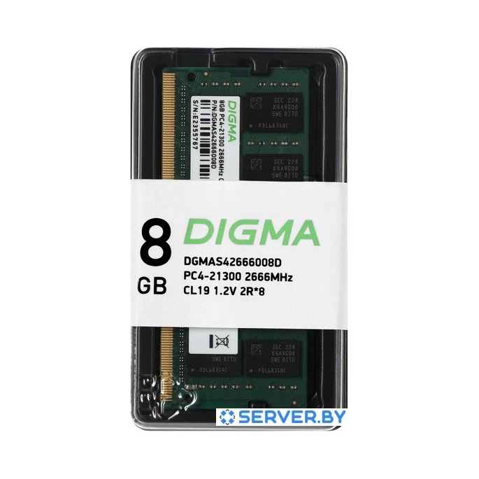 Оперативная память Digma 8ГБ DDR4 SODIMM 2666 МГц DGMAS42666008D. Фото1