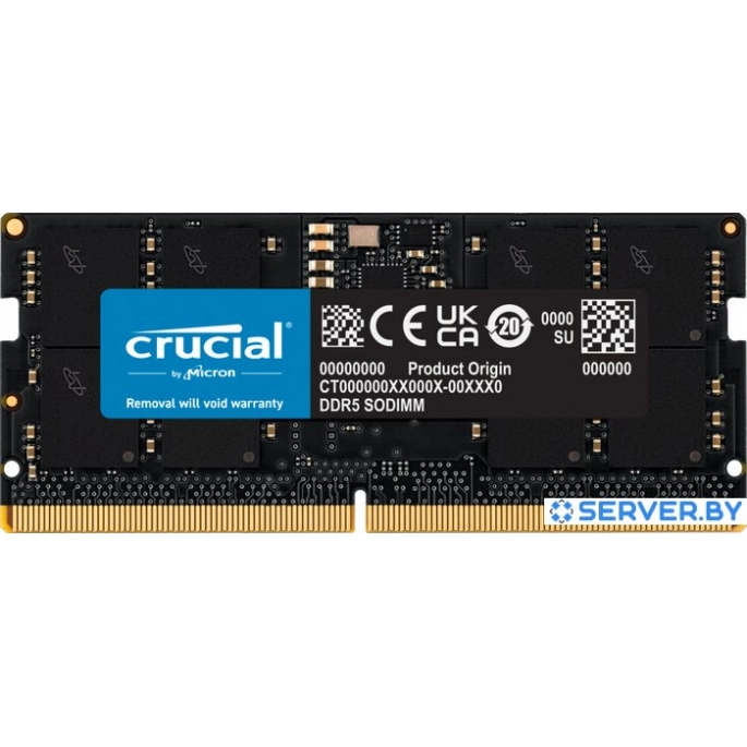Оперативная память Crucial 32ГБ DDR5 SODIMM 4800 МГц CT32G48C40S5. Фото 1