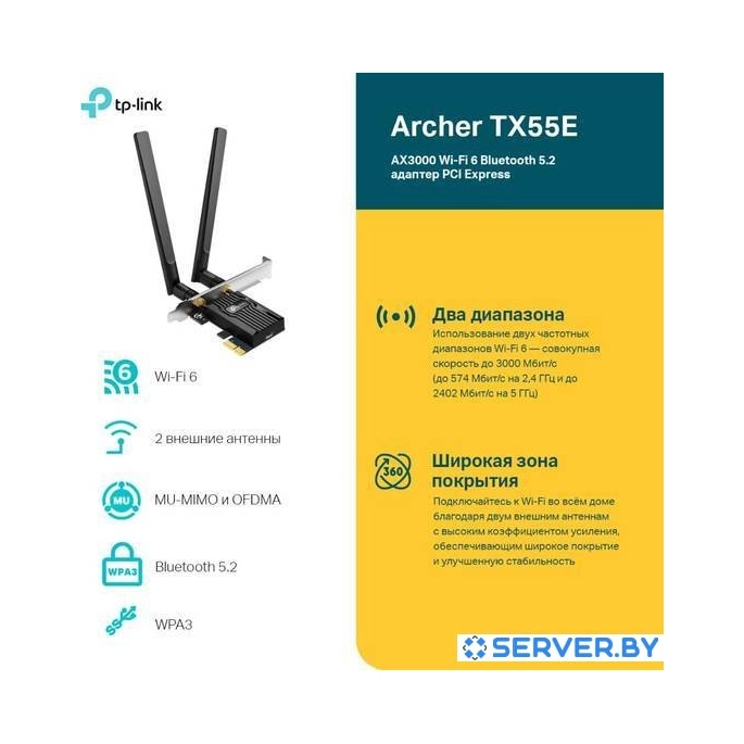 Wi-Fi/Bluetooth адаптер TP-Link Archer TX55E. Фото 2
