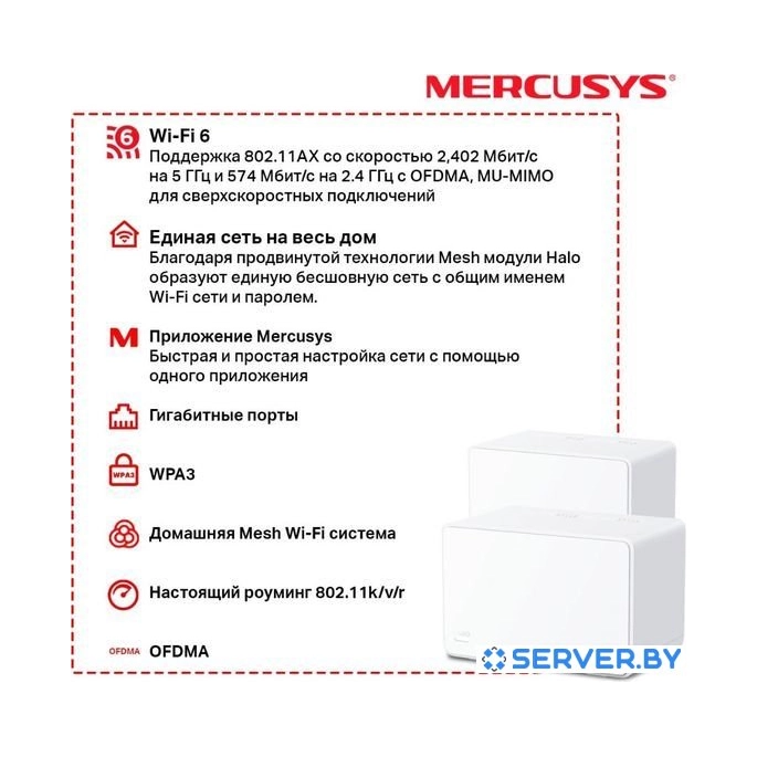 Wi-Fi система Mercusys Halo H80X (3-pack). Фото4