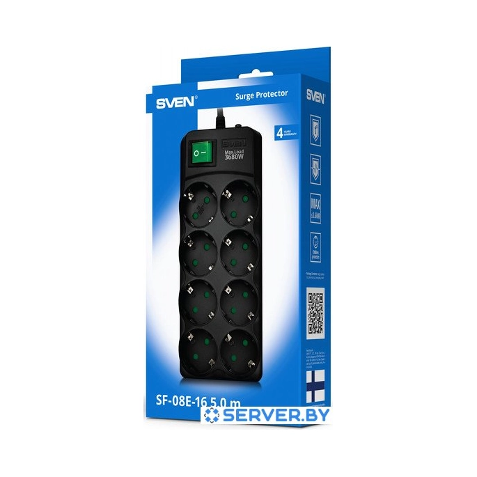 Сетевой фильтр SVEN SF-08E-16 (1.8 м). Фото 5