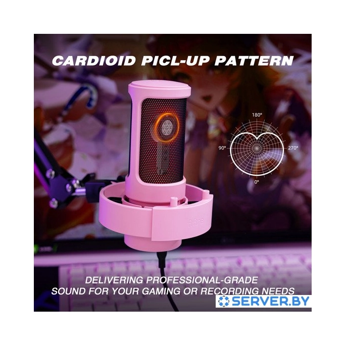 Проводной микрофон FIFINE A8T (розовый). Фото 2