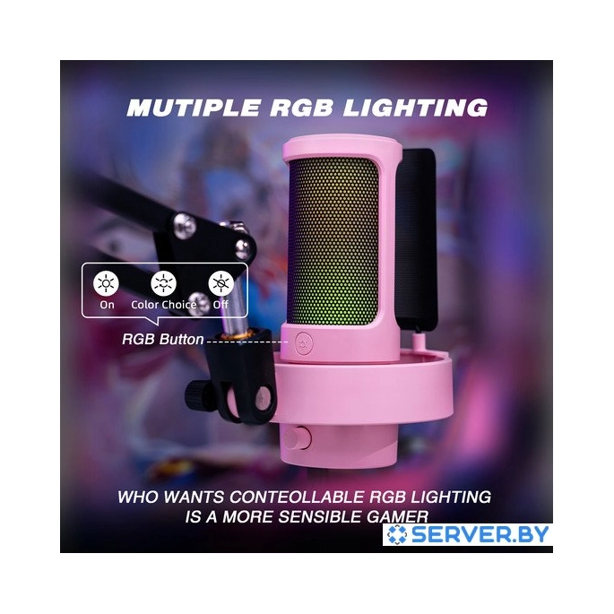 Проводной микрофон FIFINE A8T (розовый). Фото 3