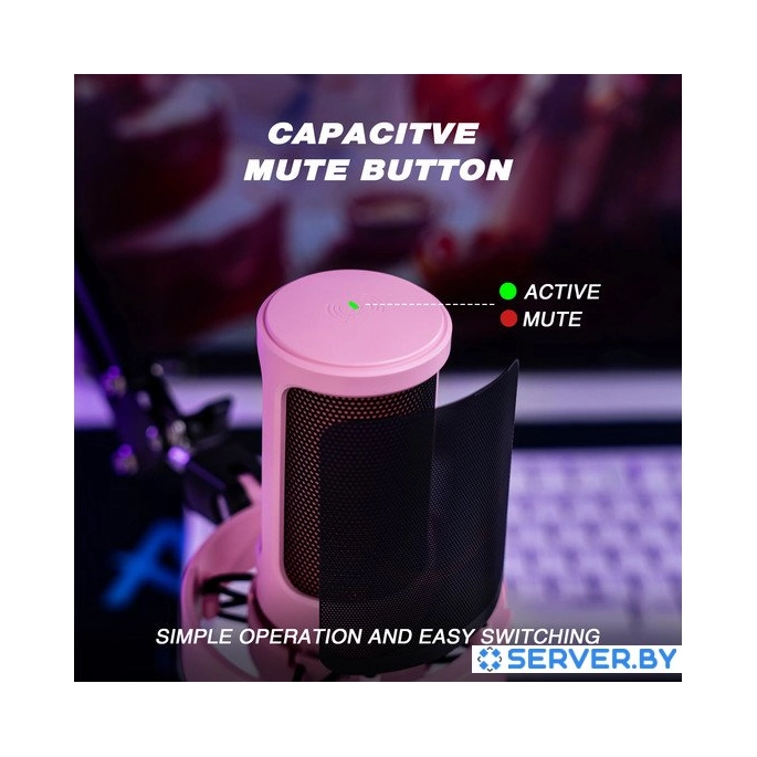 Проводной микрофон FIFINE A8T (розовый). Фото 5