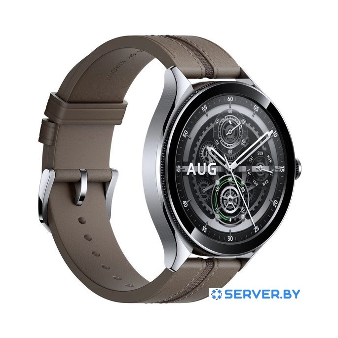 Умные часы Xiaomi Watch 2 Pro LTE (серебристый, с коричневым кожаным ремешком, международная версия). Фото3