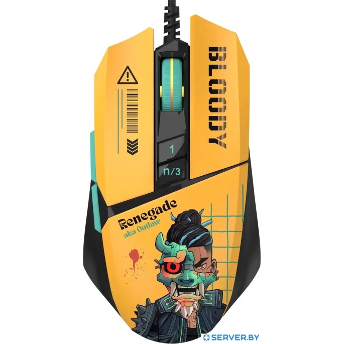 Игровая мышь A4Tech Bloody W63 Max Renegade (желтый). Фото 1