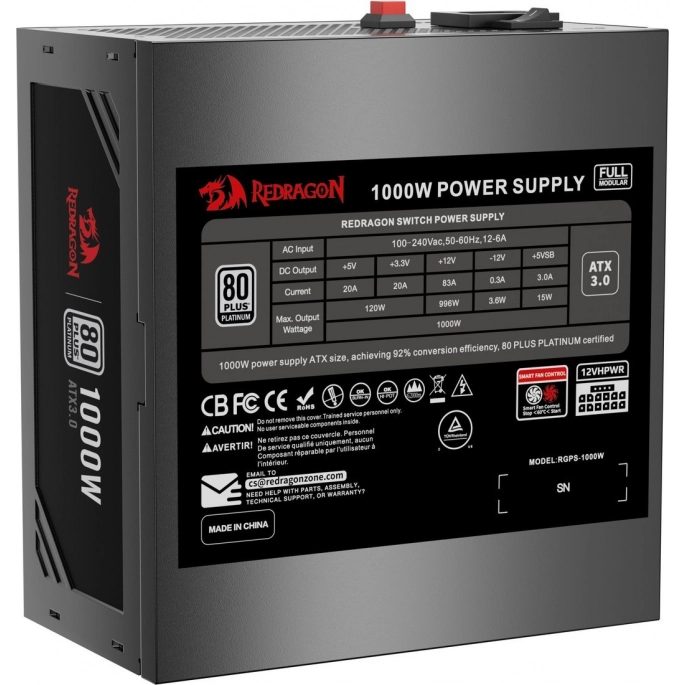 Блок питания Redragon RGPS-1000W 71811. Фото3