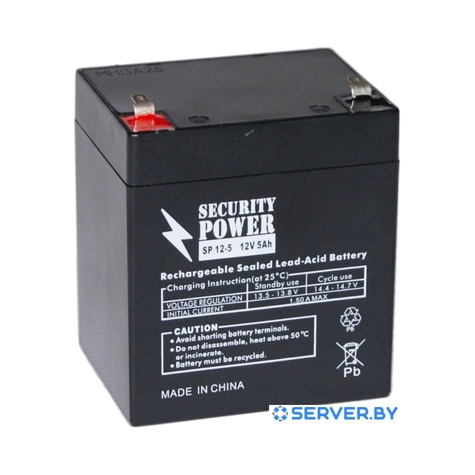 Аккумулятор для ИБП Security Power SP 12-5 F2 (12В/5 А·ч). Фото1