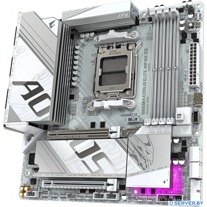 Материнская плата Gigabyte B850M Aorus Elite WiFi6E Ice. Фото 3