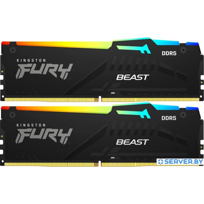 Оперативная память Kingston FURY Beast RGB 2x8ГБ DDR5 6000 МГц KF560C30BBEAK2-16. Фото 1