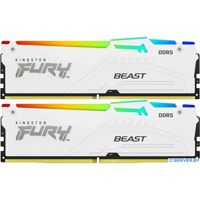Оперативная память Kingston FURY Beast RGB 2x32ГБ DDR5 5600 МГц KF556C36BWEAK2-64. Фото 1
