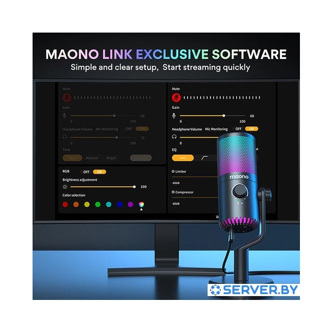 Проводной микрофон Maono DM30 RGB (черный). Фото 4