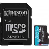 Карта памяти Kingston Canvas Go! microSDXC 64GB SDCG4/64GB (с адаптером)