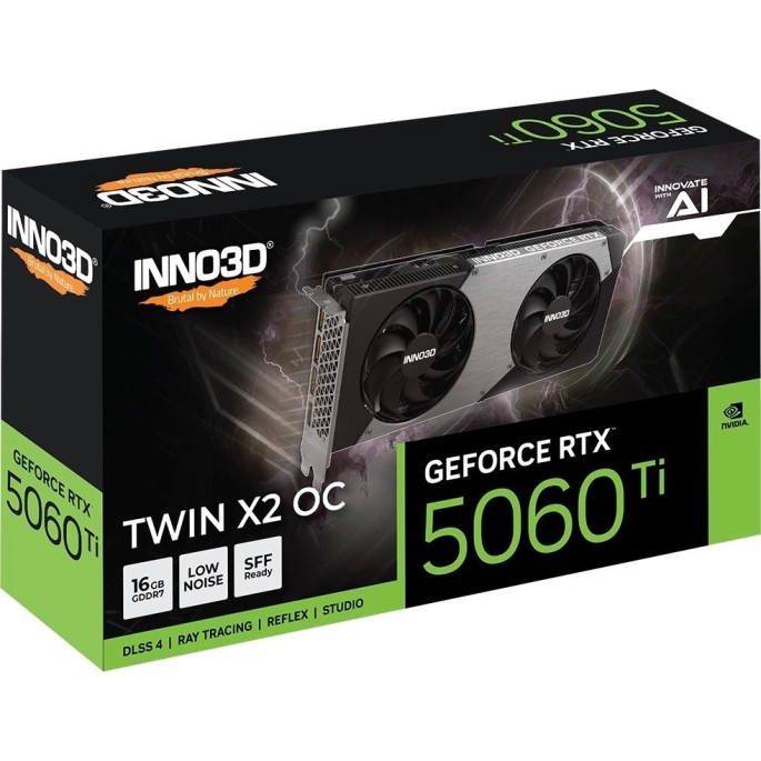 Видеокарта Inno3D GeForce RTX 5060 Ti 16GB Twin X2 OC N506T2-16D7X-191073N. Фото 3